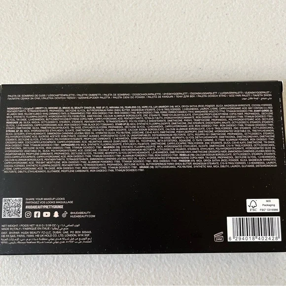 NEW Huda Beauty Pretty Grunge Eyeshadow Palette *New & Unused* - Picture 14 of 14